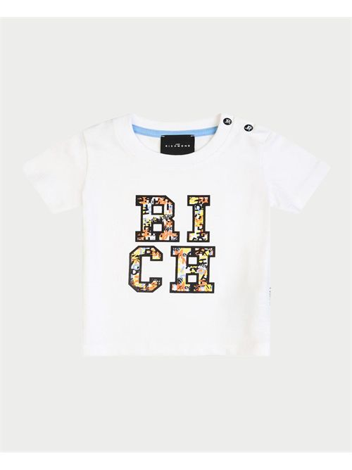 T-shirt bambino John Richmond con logo scomposto JOHN RICHMOND | RIP25051TSWHITE